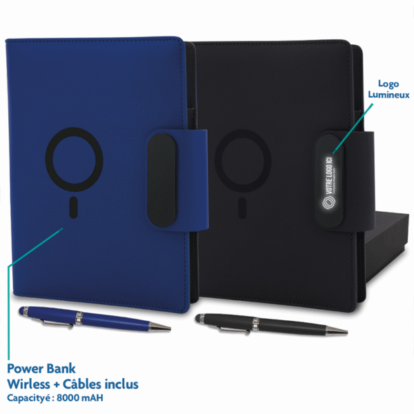 Coffret VIP Power Bank avec Carnet et Stylo