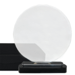 Trophée en verre rond avec socle noir