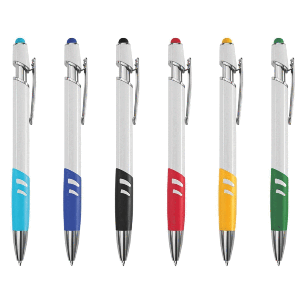 Stylo bille publicitaire avec grip coloré