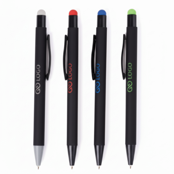 Stylo bille personnalisable avec stylet tactile coloré