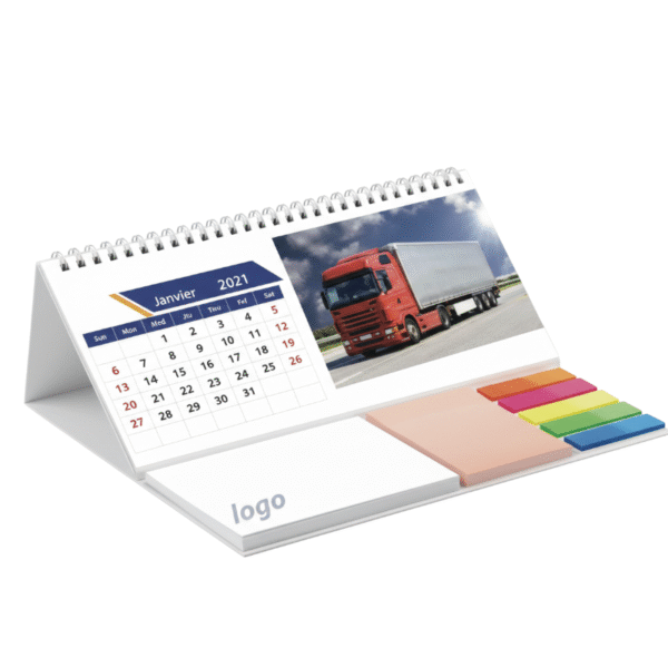 Calendrier de bureau avec post-it