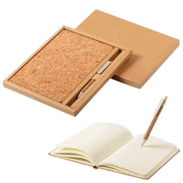 Coffret notebook et stylo en liège