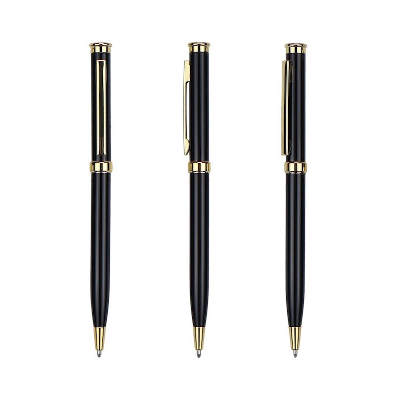 MP23035 Stylo bille métal laqué noir & or – Image 1
