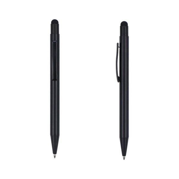 Stylo Métal Noir avec Stylet Tactile | Personnalisable