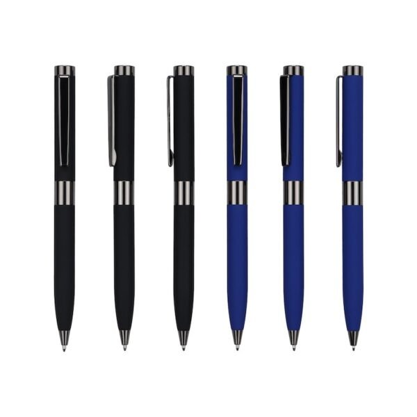 Stylo Métal Soft Touch Personnalisable | Noir & Bleu