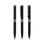 Stylo Métal Soft Touch Personnalisable | Noir & Bleu – Image 2